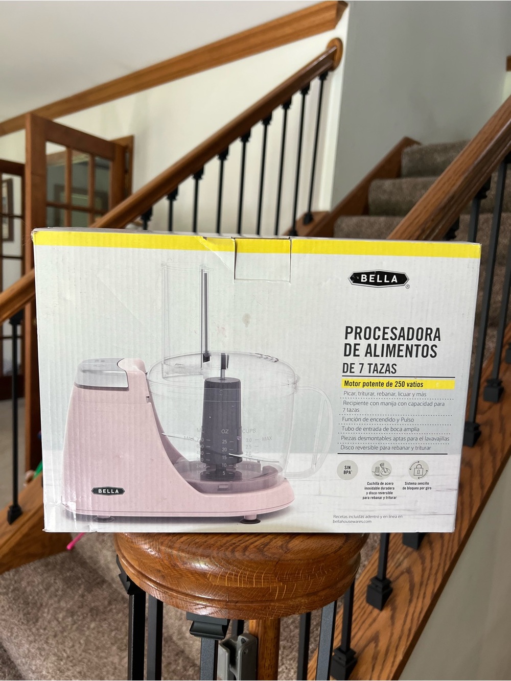 New Bella 7-Cup Food Processor Pink